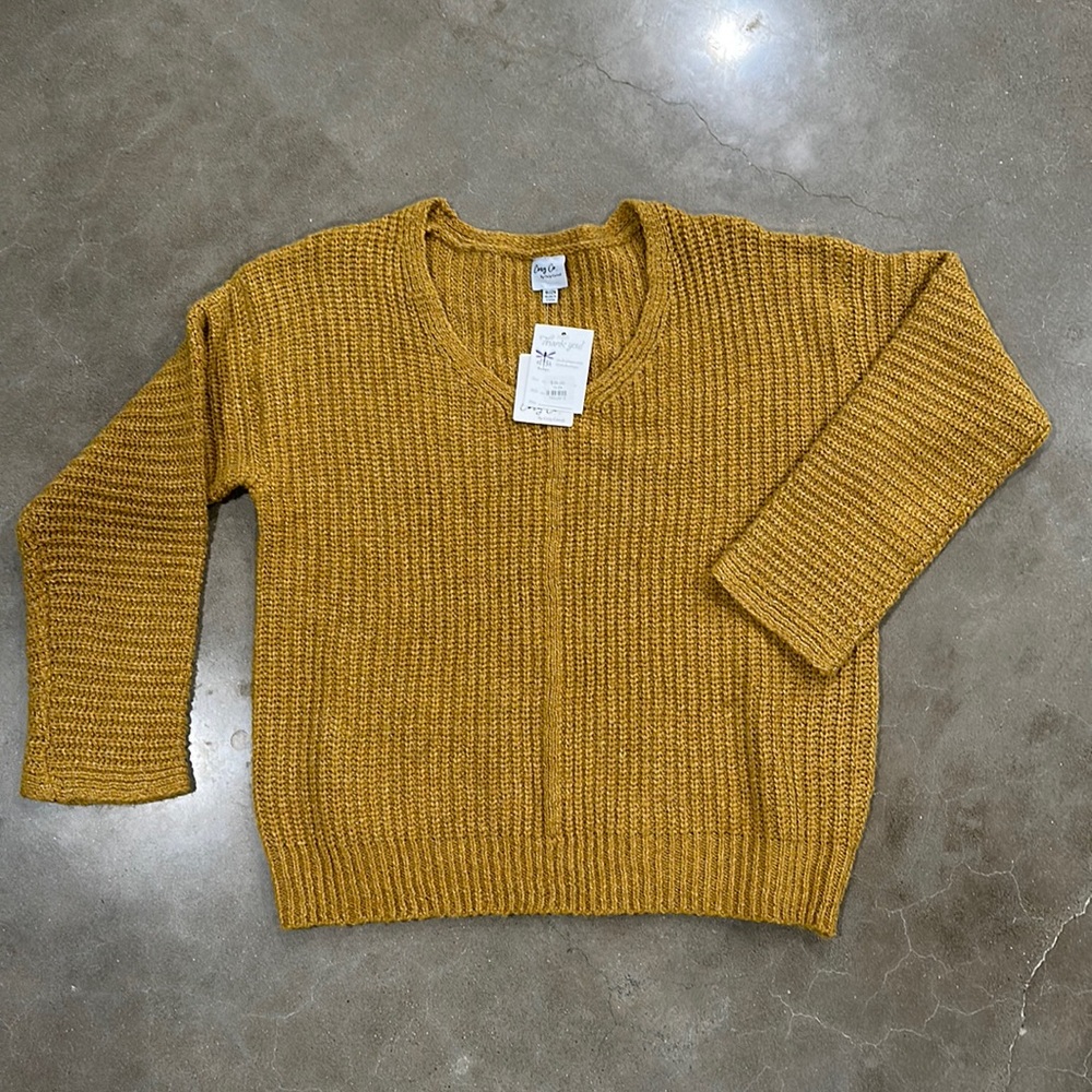 Retro Mustard Short Sweater